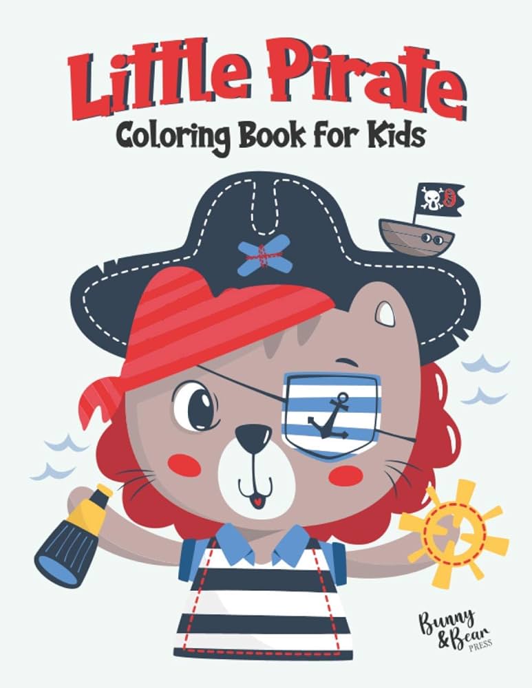 Little pirate coloring book for kids best gift idea for pirates animals and ocean creatures lovers with cute and relaxing coloring pages for ages whale turtle rabbit parrot and many more