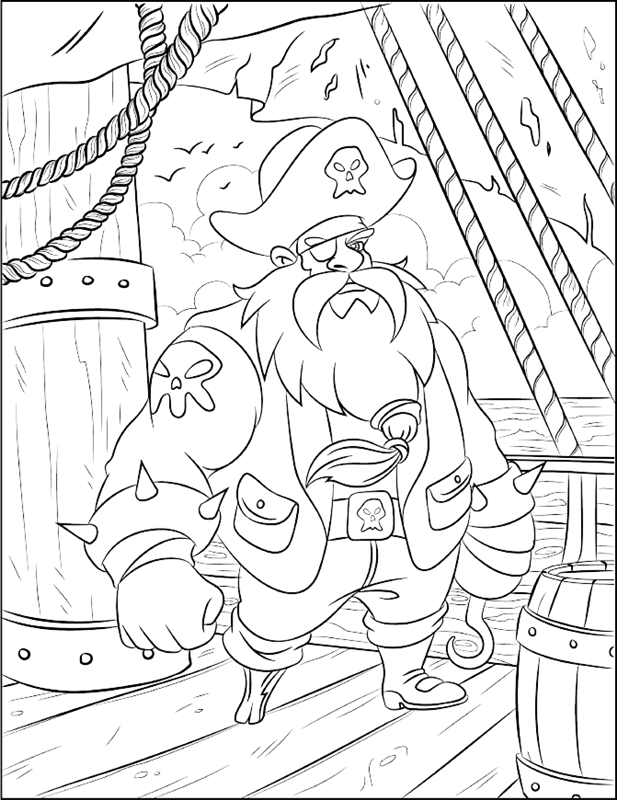 Pirate coloring book for kids and adults