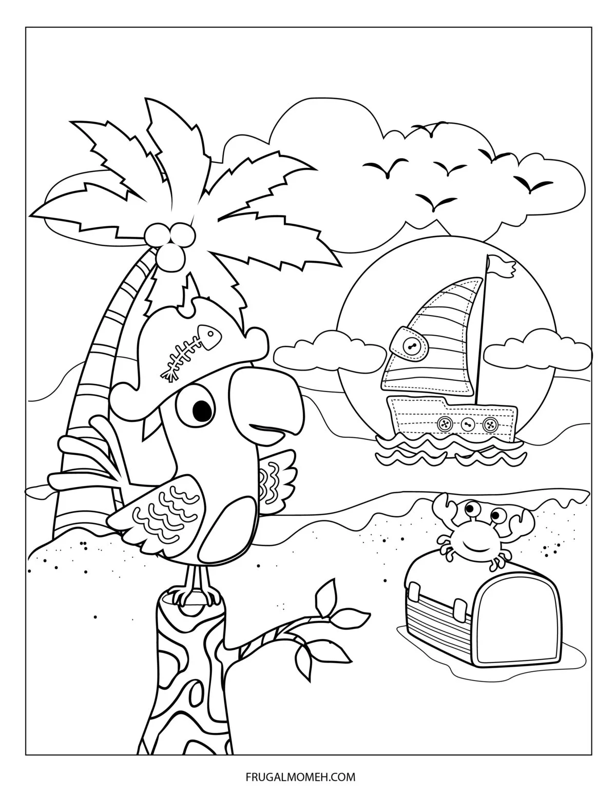 Free printable pirate colouring pages for kids