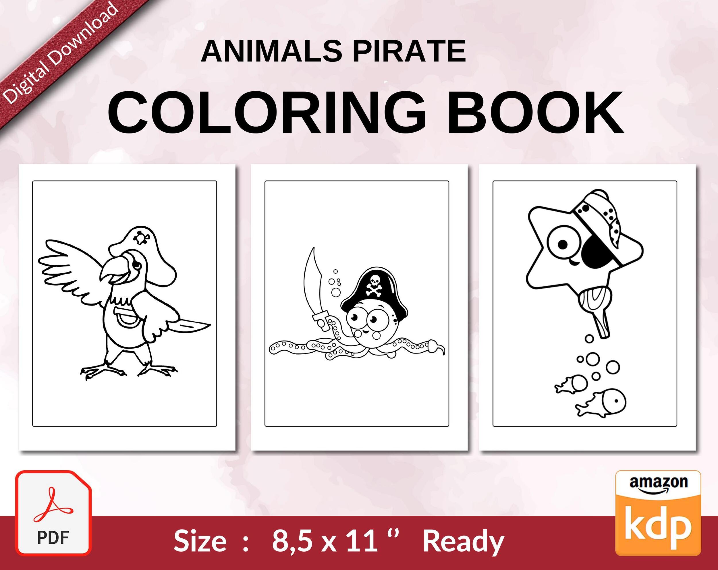 Pirate animals coloring book ages