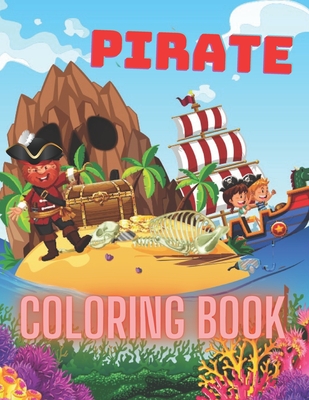 Pirate coloring book coloring pages about pirates ships treasure caribbean paperback bookstore