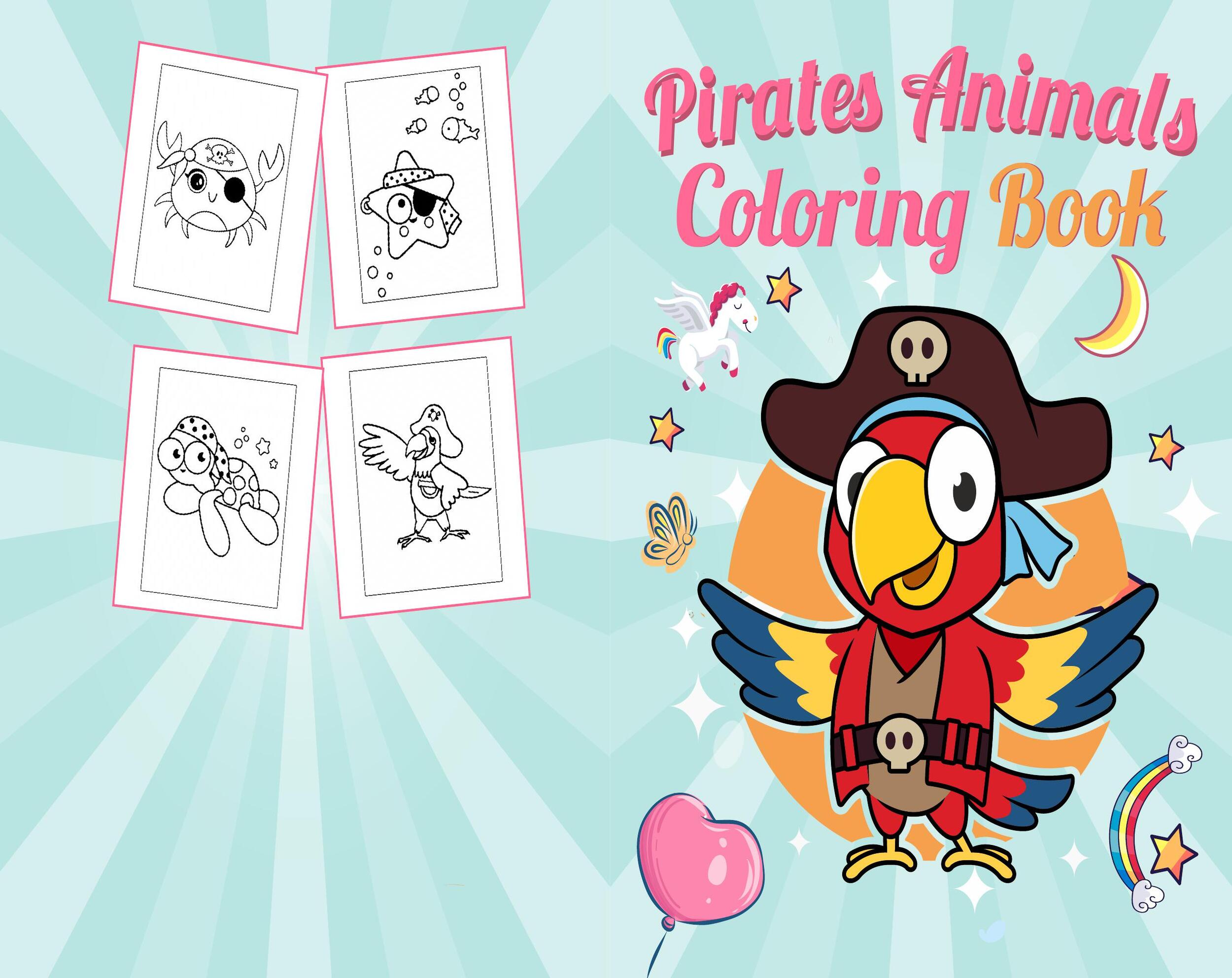 Pirate animals coloring book ages