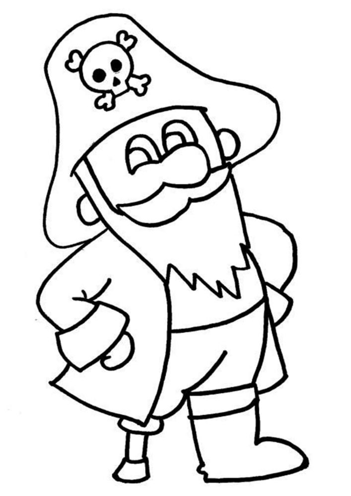 Free easy to print pirate coloring pages