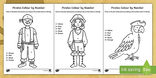 Pirates color by number teacher