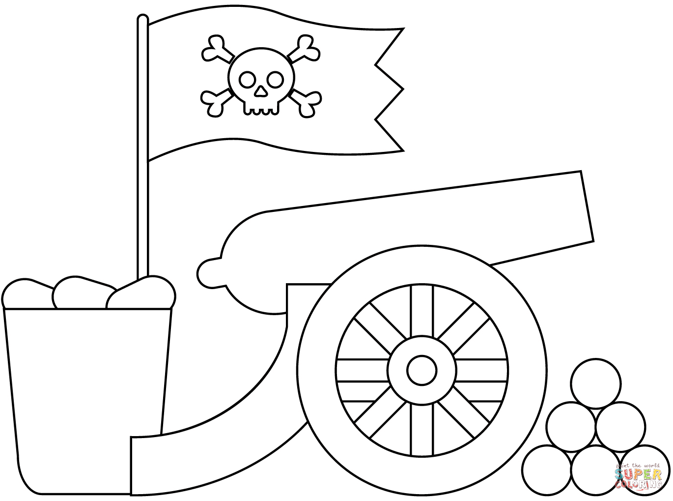 Pirate cannon coloring page free printable coloring pages