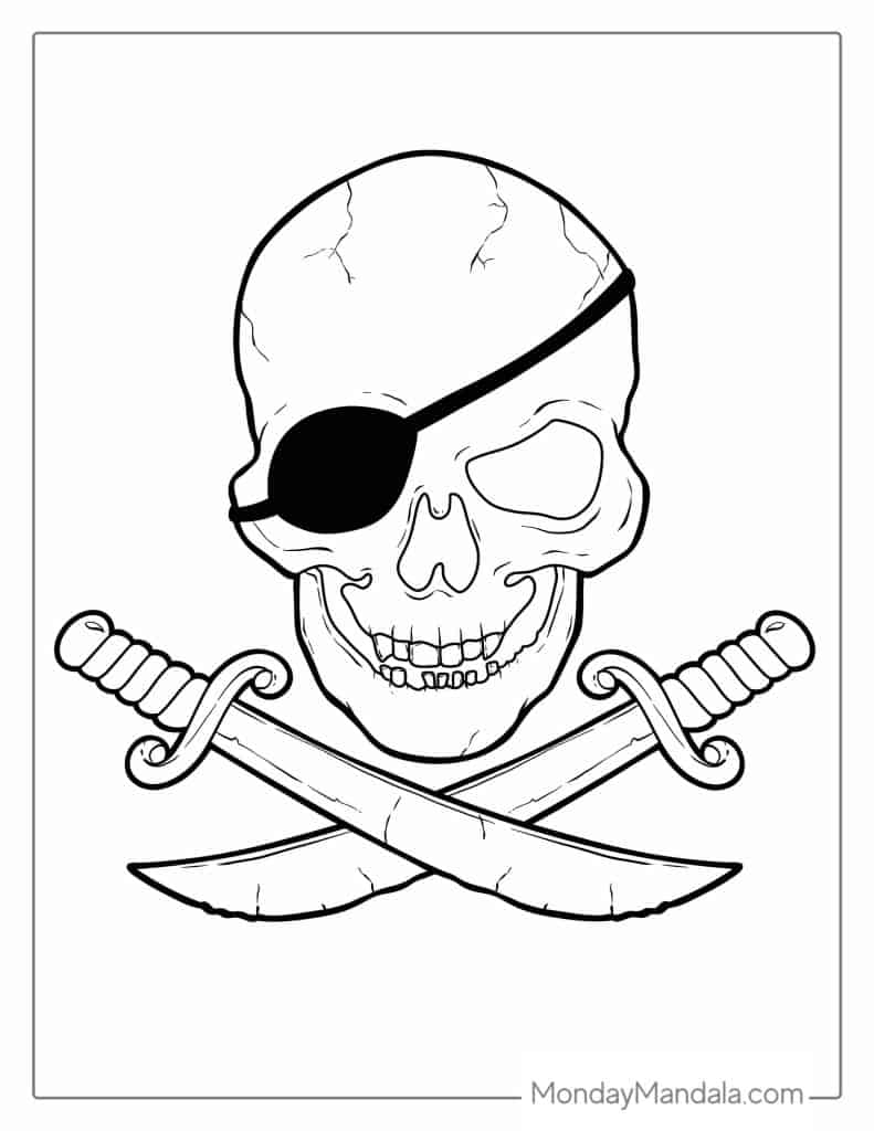 Pirate ship coloring pages free pdf printables