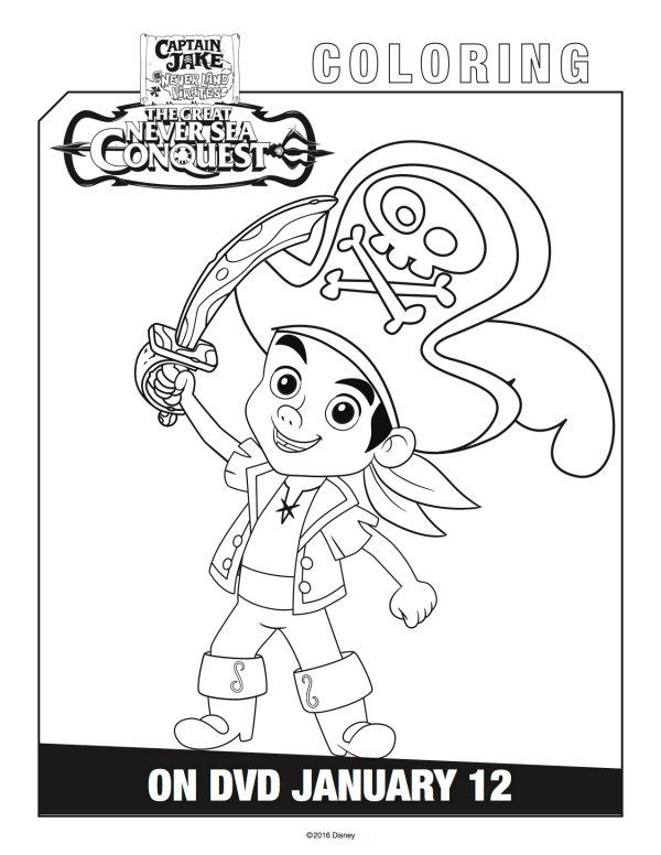 Disney captain jake and the neverland pirates coloring page