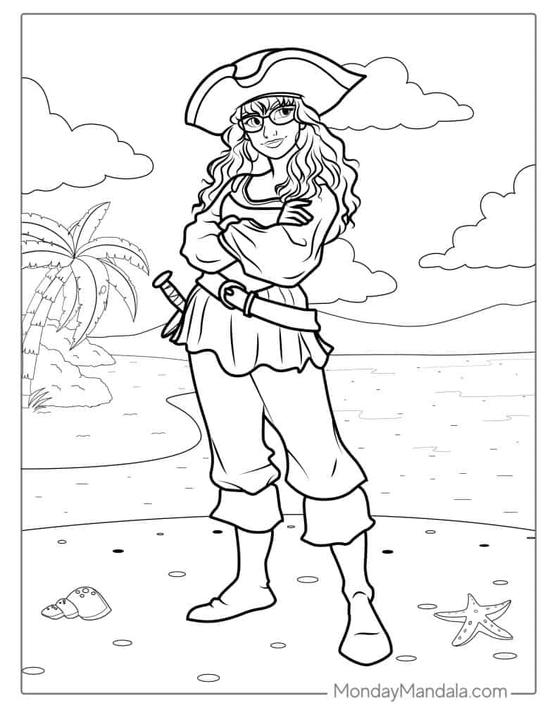 Pirate coloring pages free pdf printables