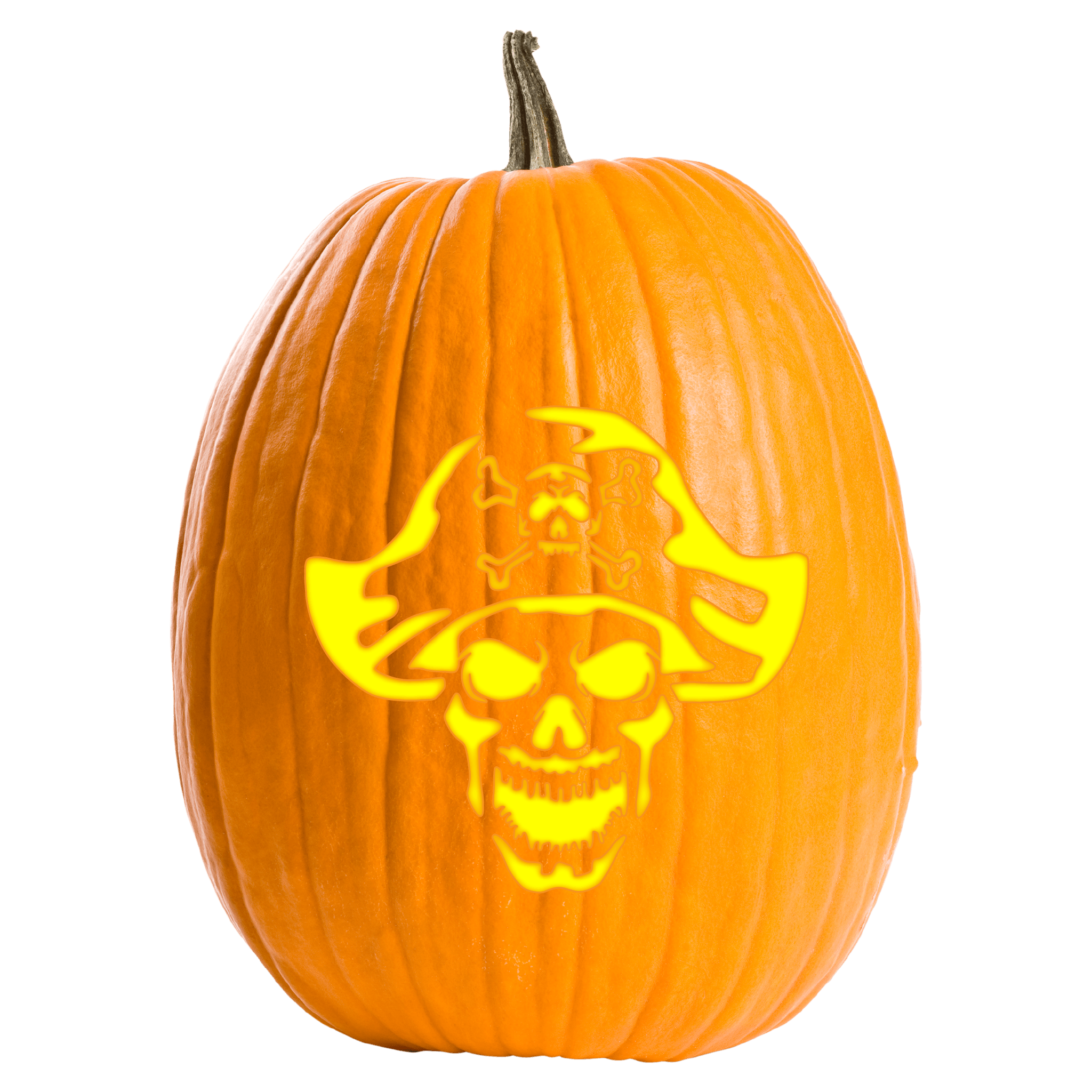 Pirate skull face pumpkin carving stencil