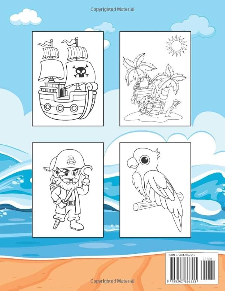 Pirate coloring book for kids fun and easy coloring pages of pirates for kids ages