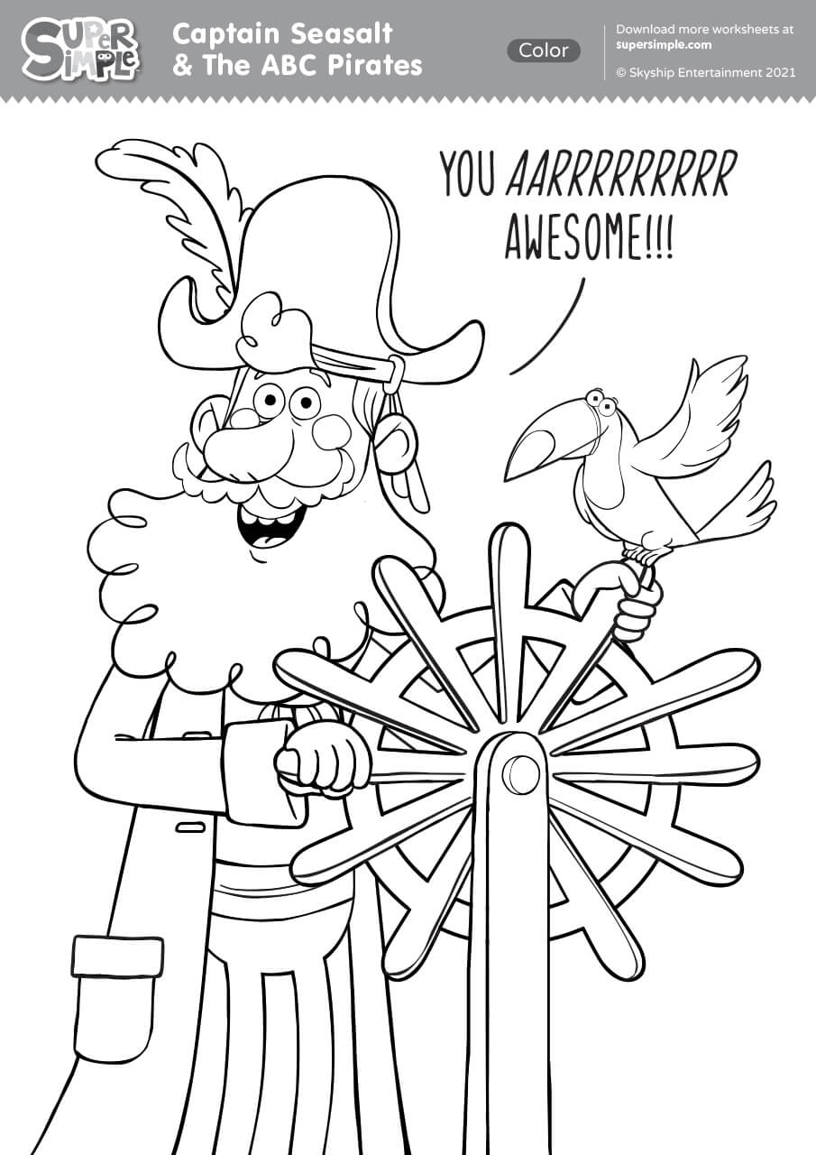 Captain seasalt the abc pirates coloring page