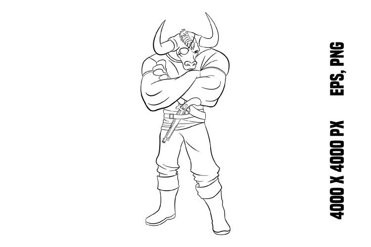 Bull pirate for coloring page d