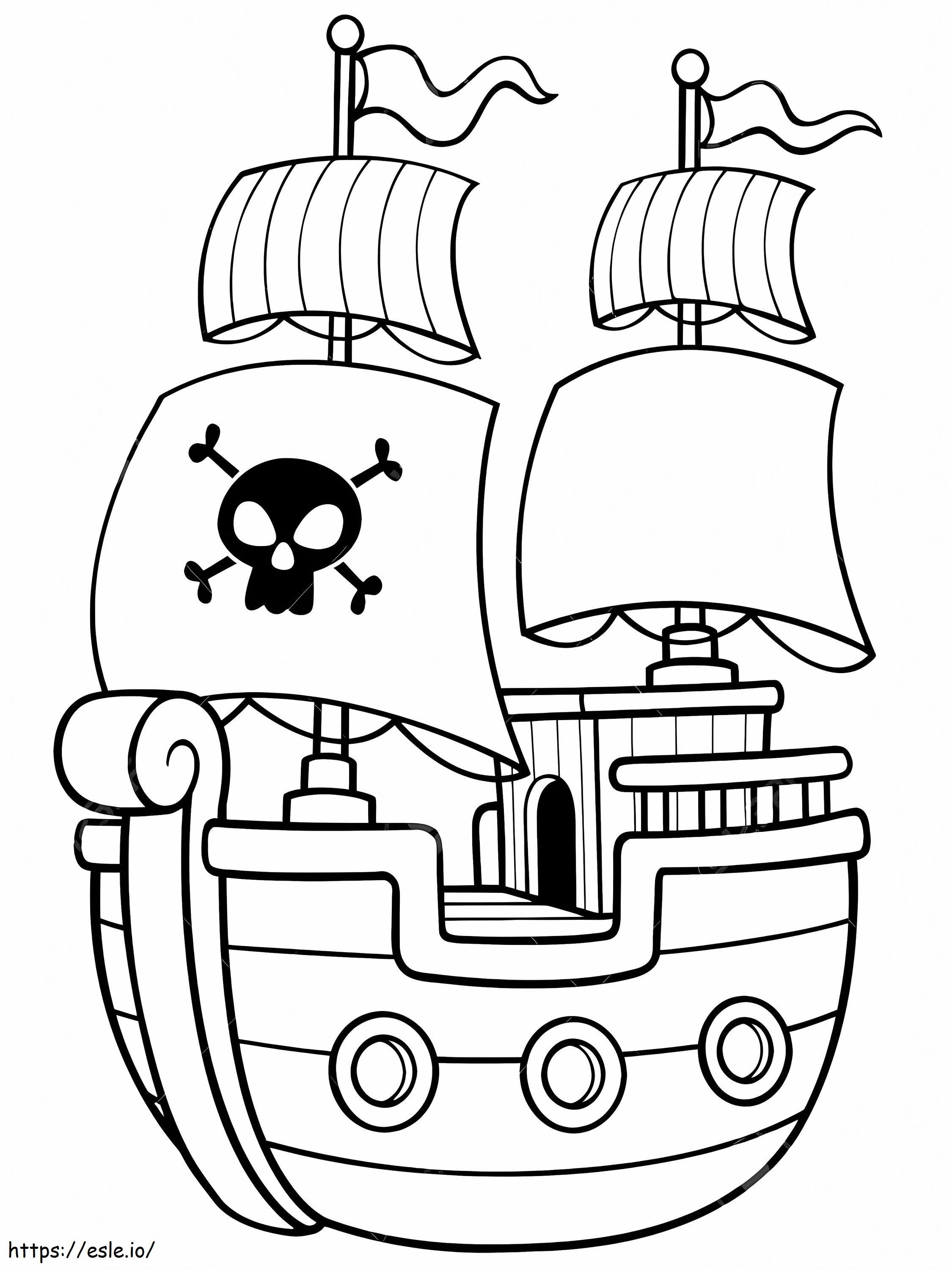 Simple pirate ship coloring page coloring page