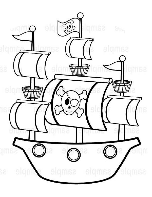 Cute pirate ship coloring pages