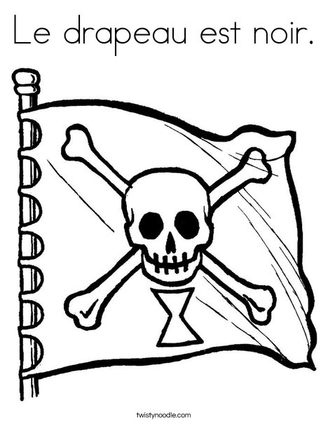 Le drapeau est noir coloring page