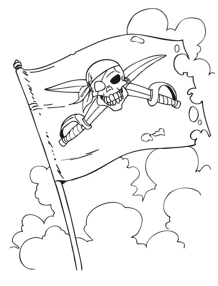 A pirate flag coloring page