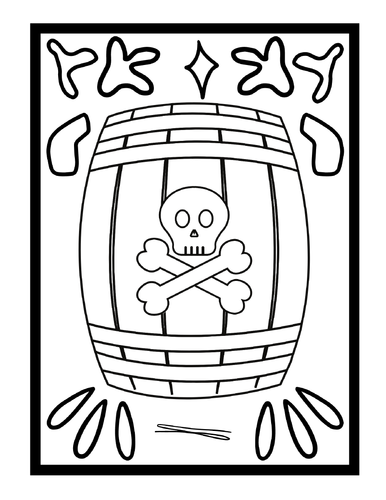 Pirate colouring pages treasure flag ship and map printable colouring sheets teaching resources