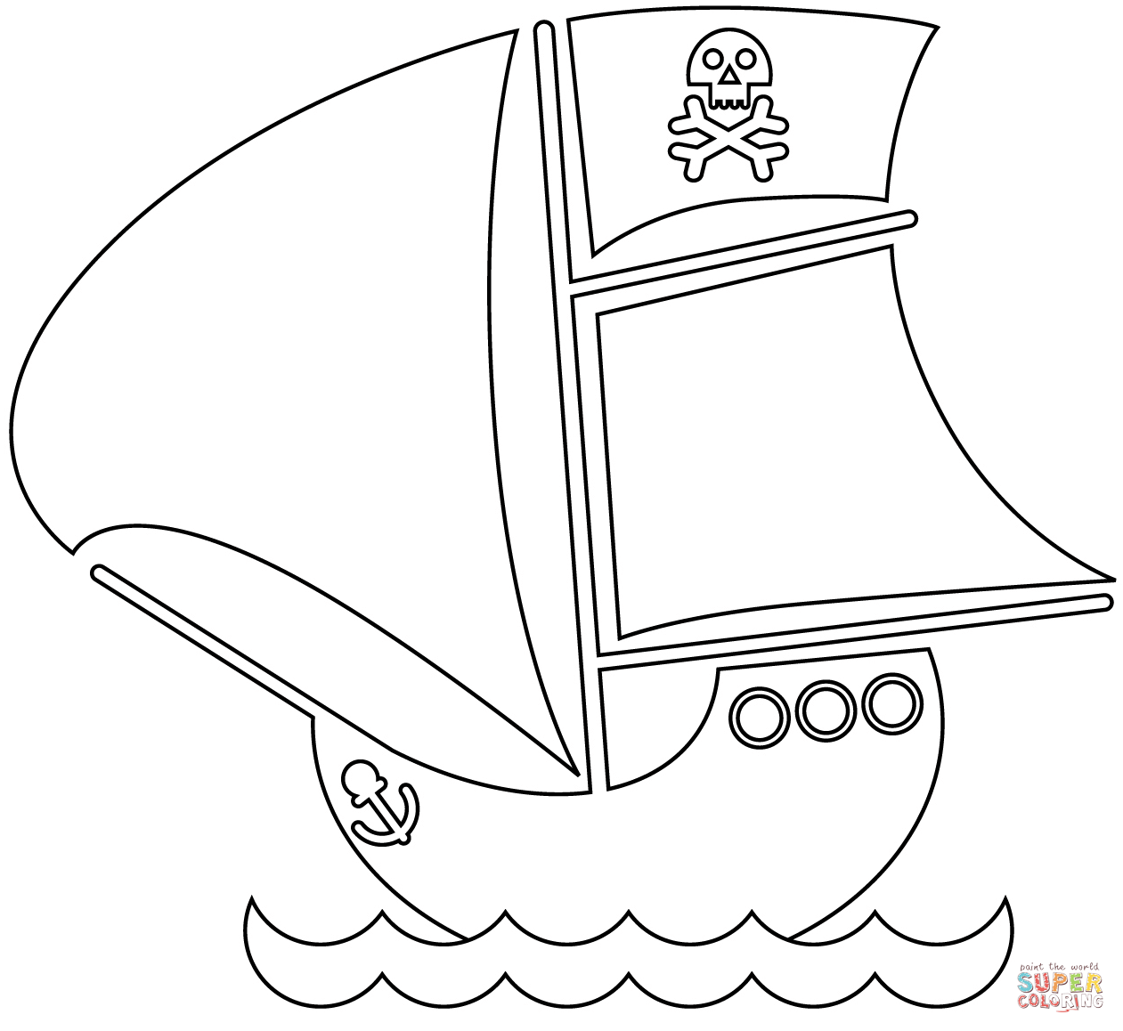 Pirate ship coloring page free printable coloring pages