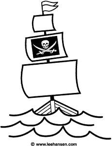 Pirate ship coloring page with jolly roger flag free pirates printable