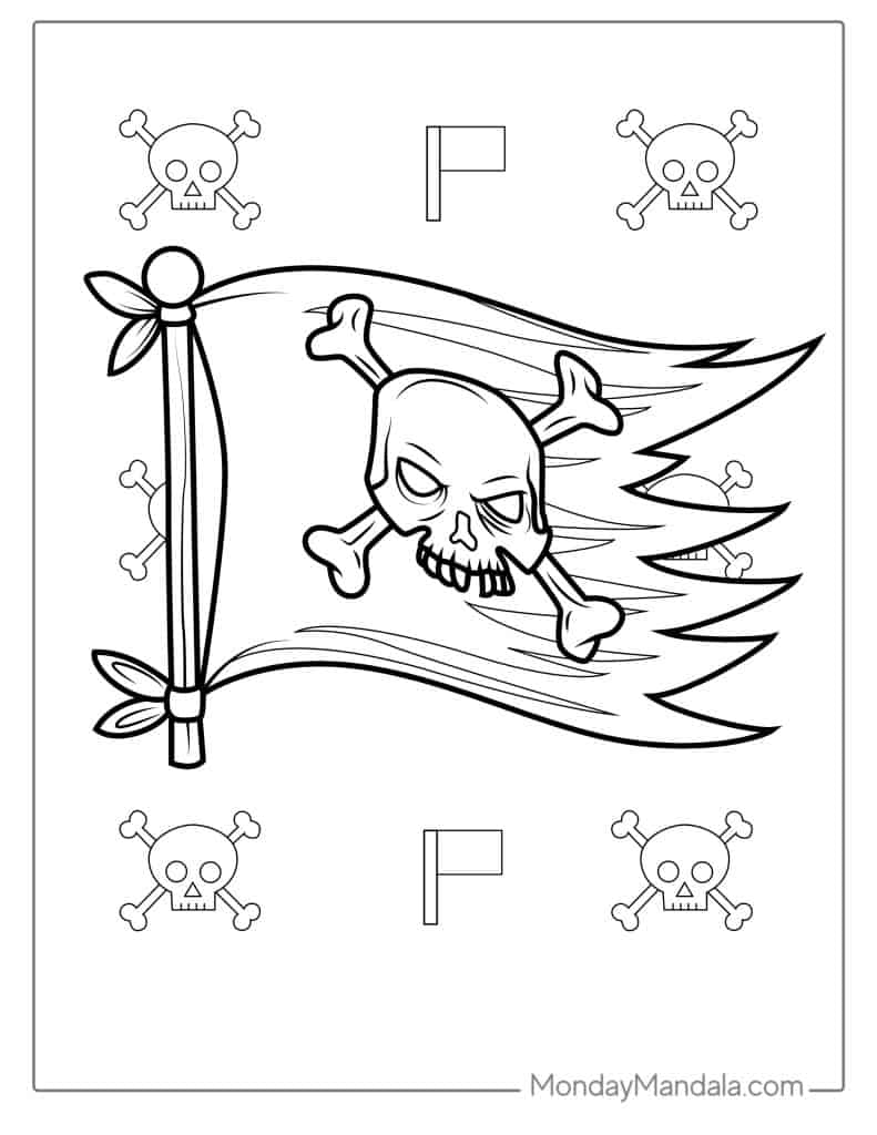 Pirate coloring pages free pdf printables