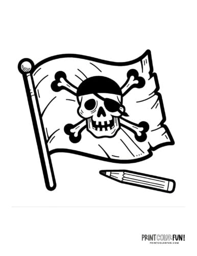 Pirate clipart coloring pages fun activities learning little buccaneers will treasure at