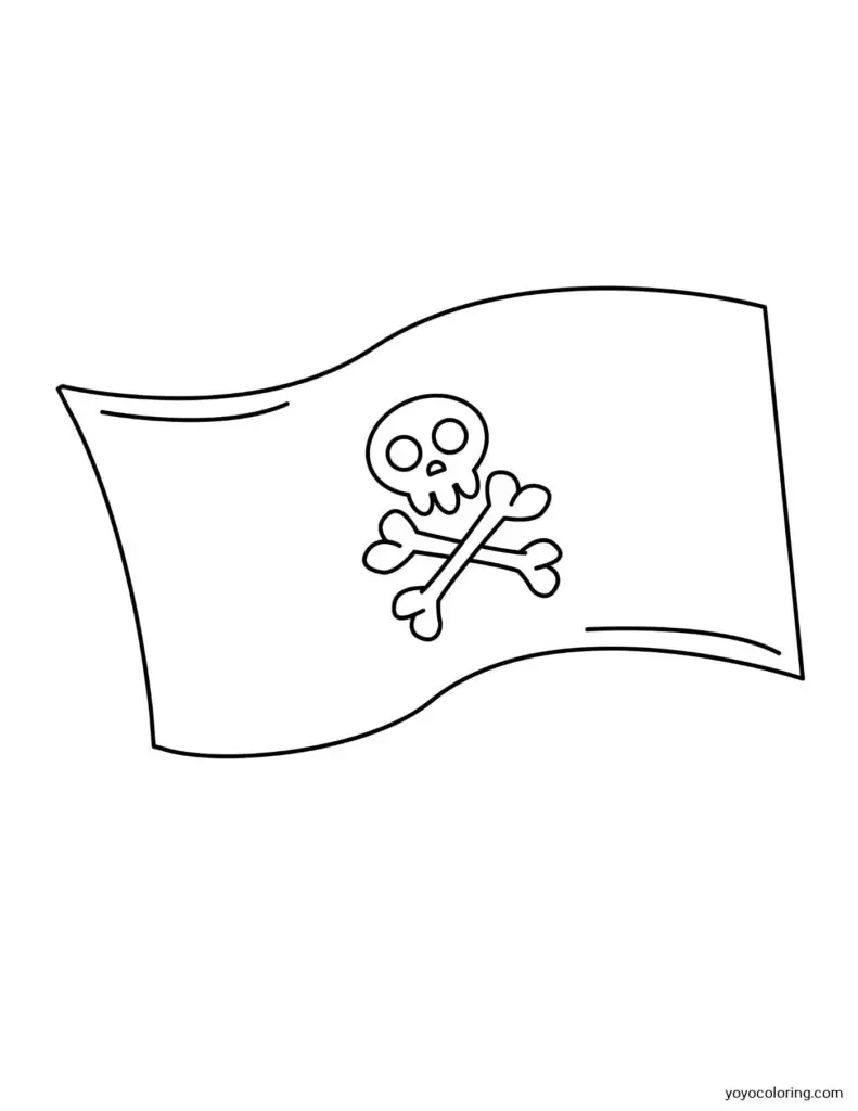 Pirate flag coloring pages á printable painting template