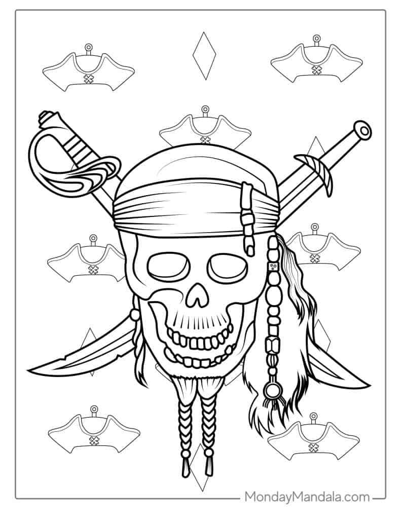 Pirate coloring pages free pdf printables