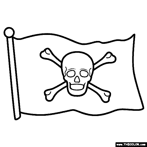 Pirate flag coloring page