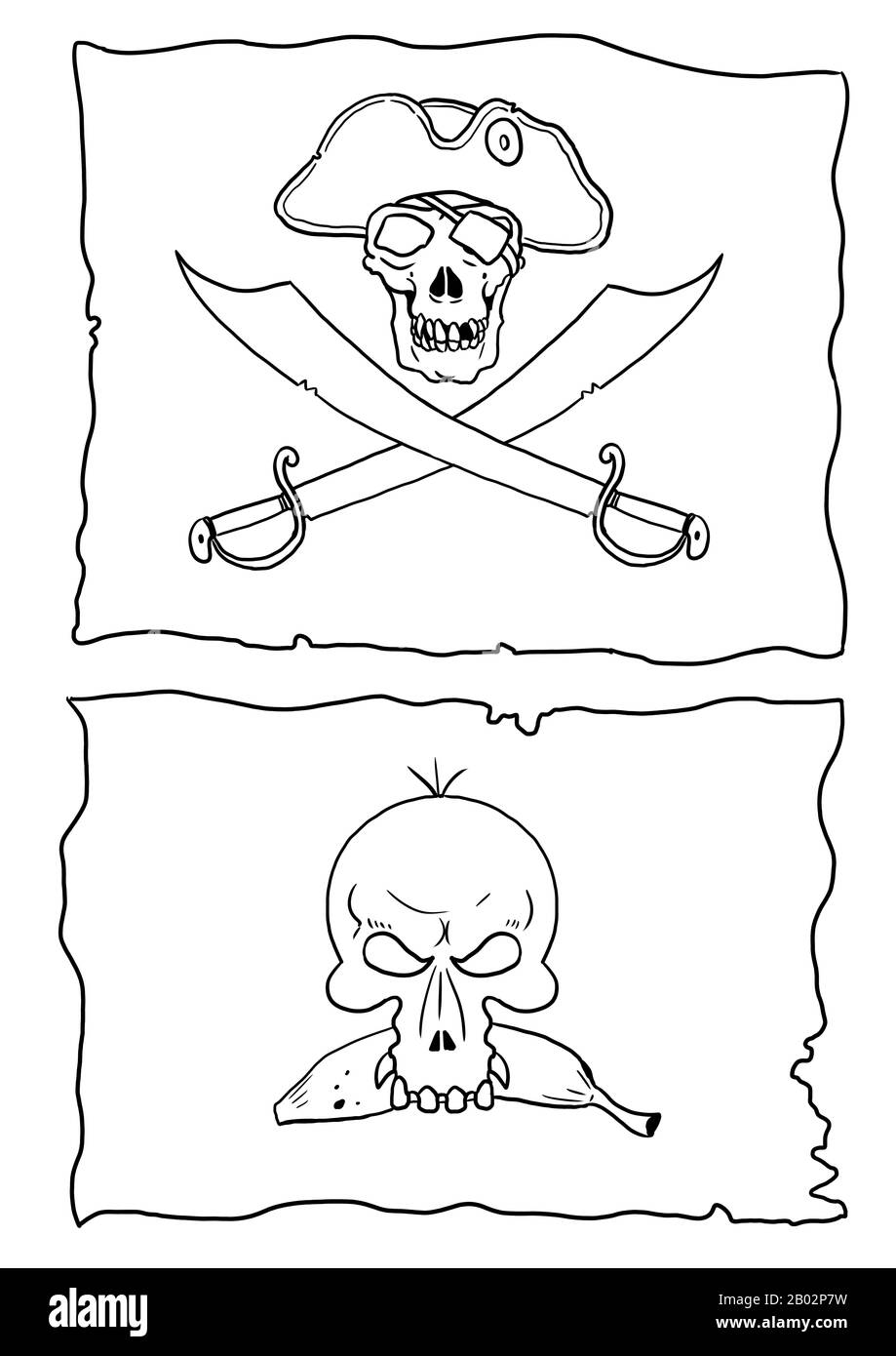 Jolly roger flag drawing hi