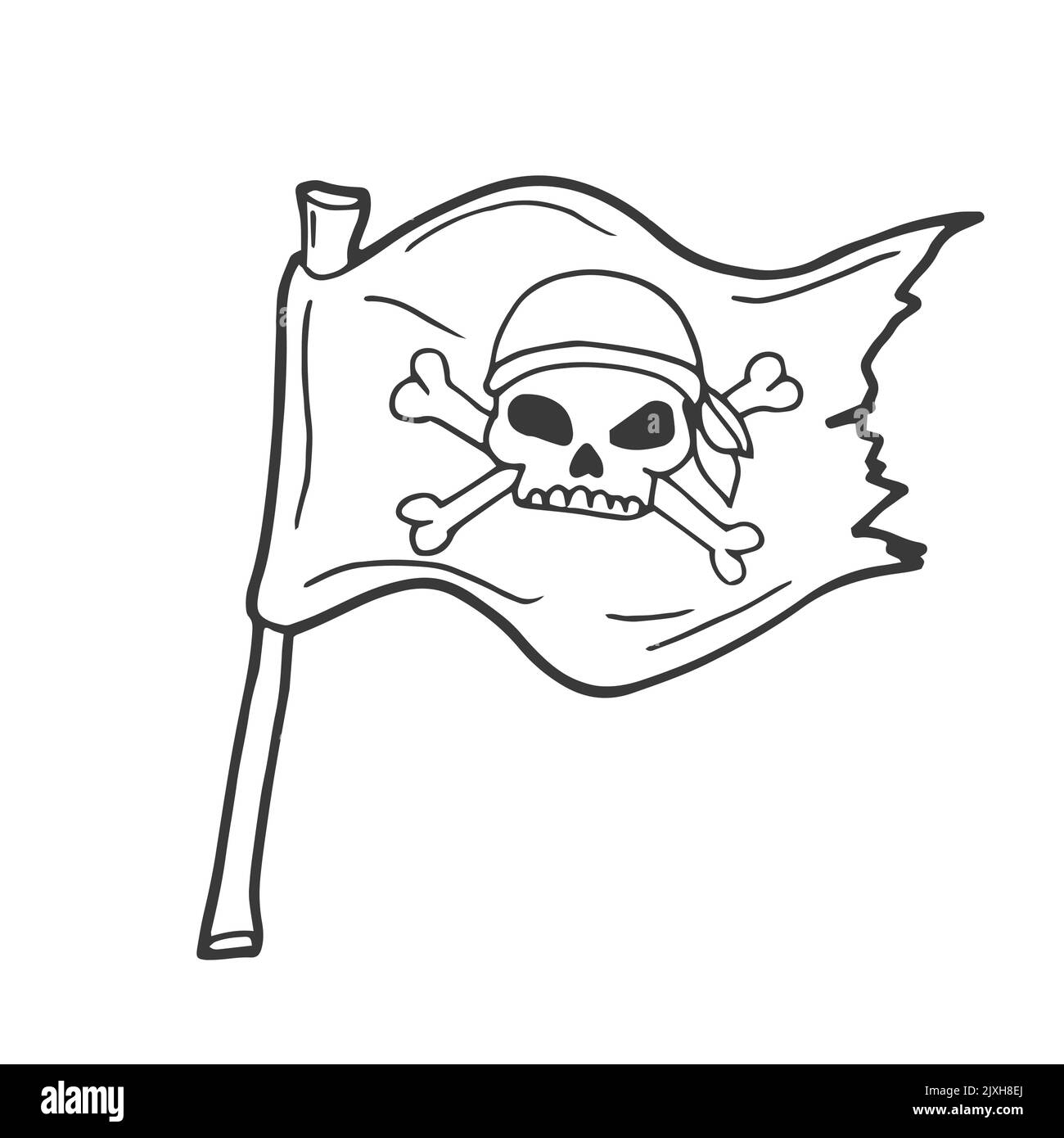 Jolly roger flag drawing hi