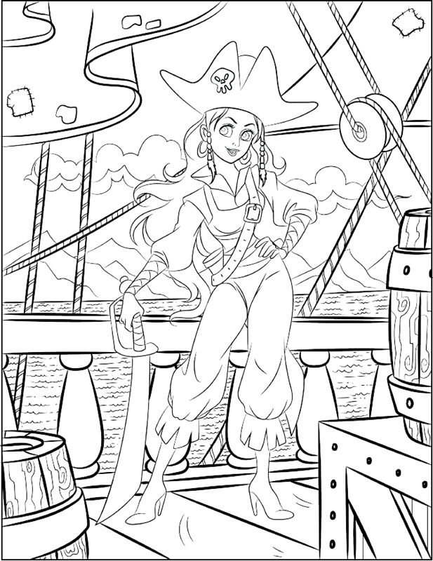 Pirate coloring book for kids and adults