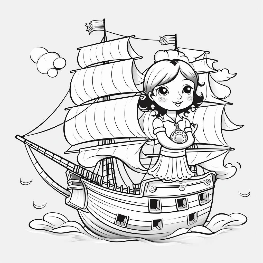 Pirate ship coloring pages