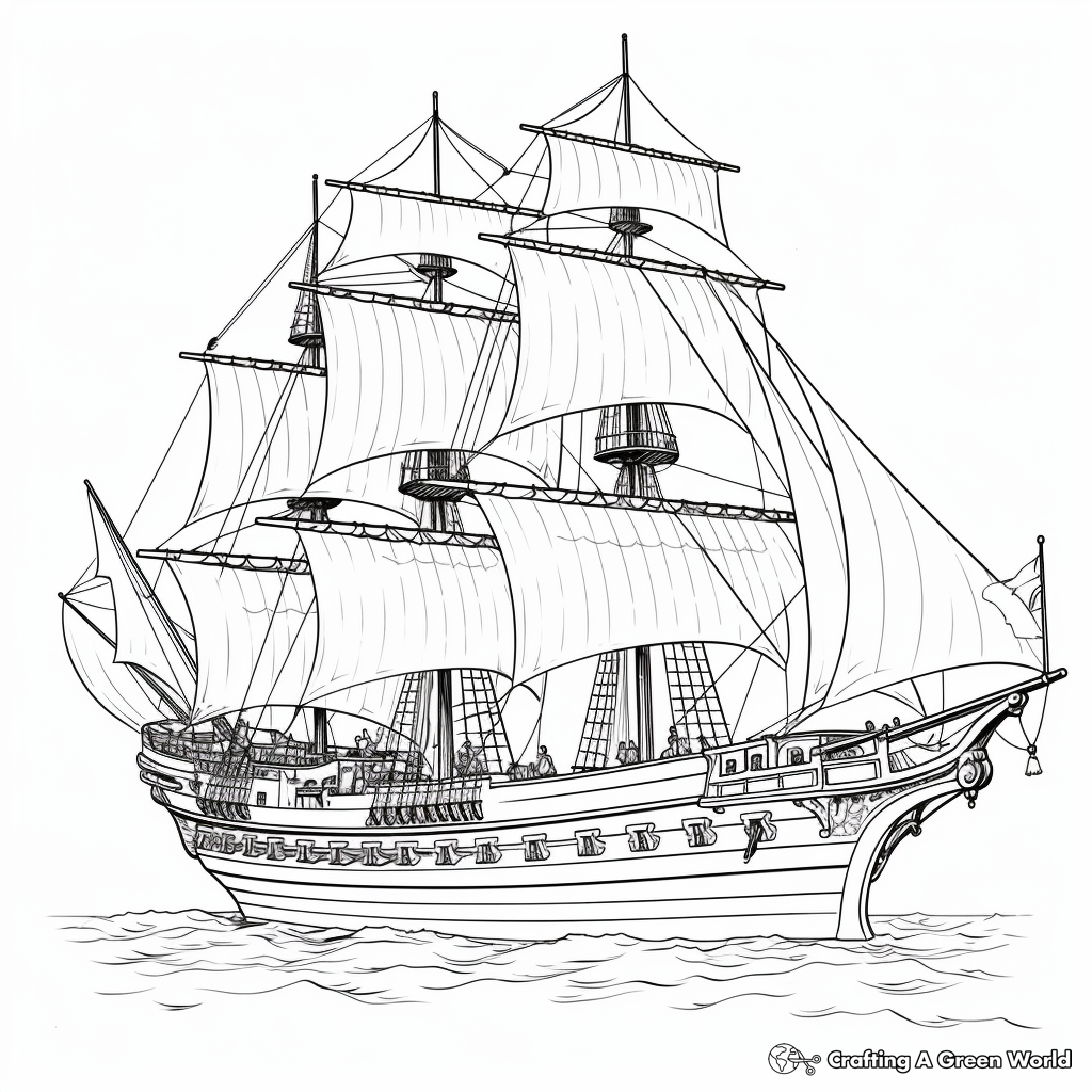 Pirate ship coloring pages