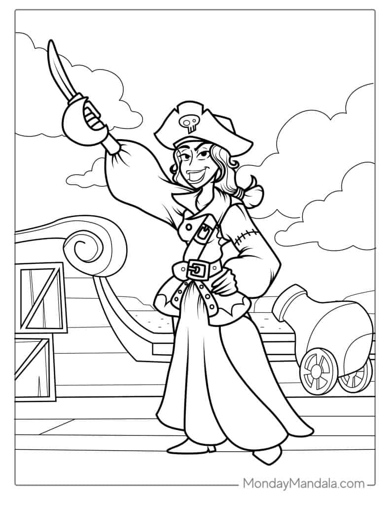 Pirate coloring pages free pdf printables