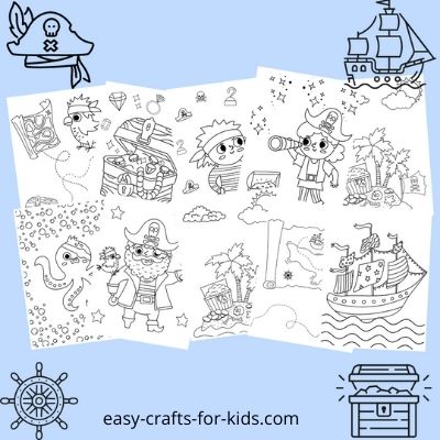 Pirate coloring pages for kids