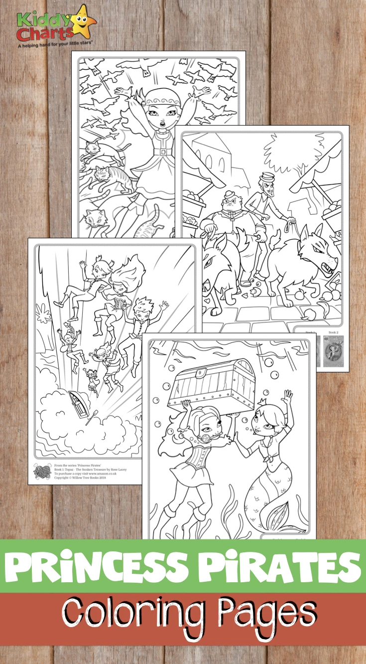 Princess pirates colouring pages