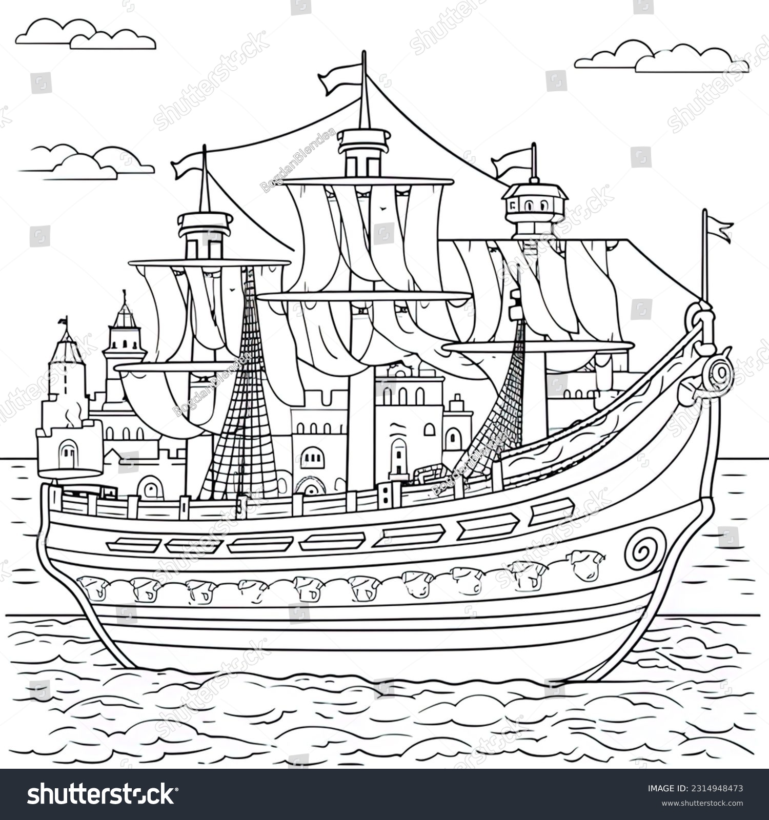 Thousand colouring pages pirates royalty