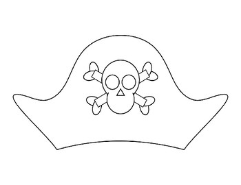 Pirate hat template pirate hat coloring page pirate hat outline pirate coloring