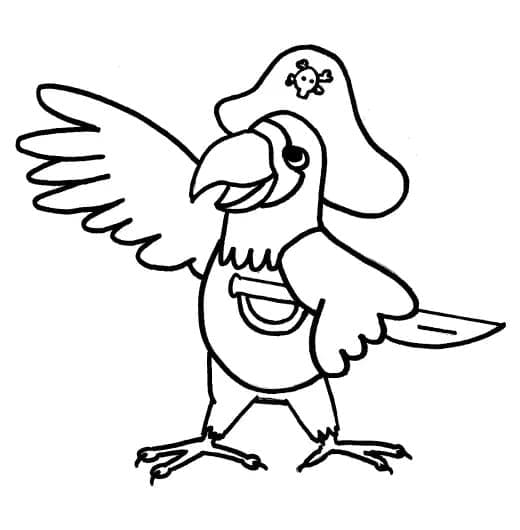 Parrot pirate coloring page