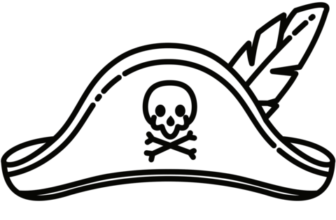 Pirate hat coloring page free printable coloring pages