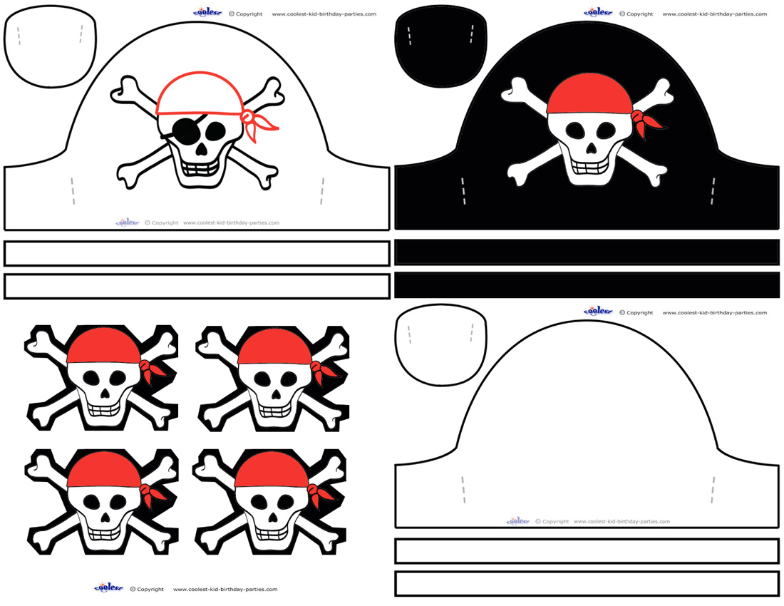 Cool printable pirate hats