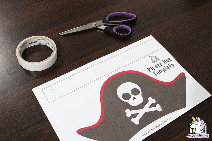 Printable pirate hat template for kids