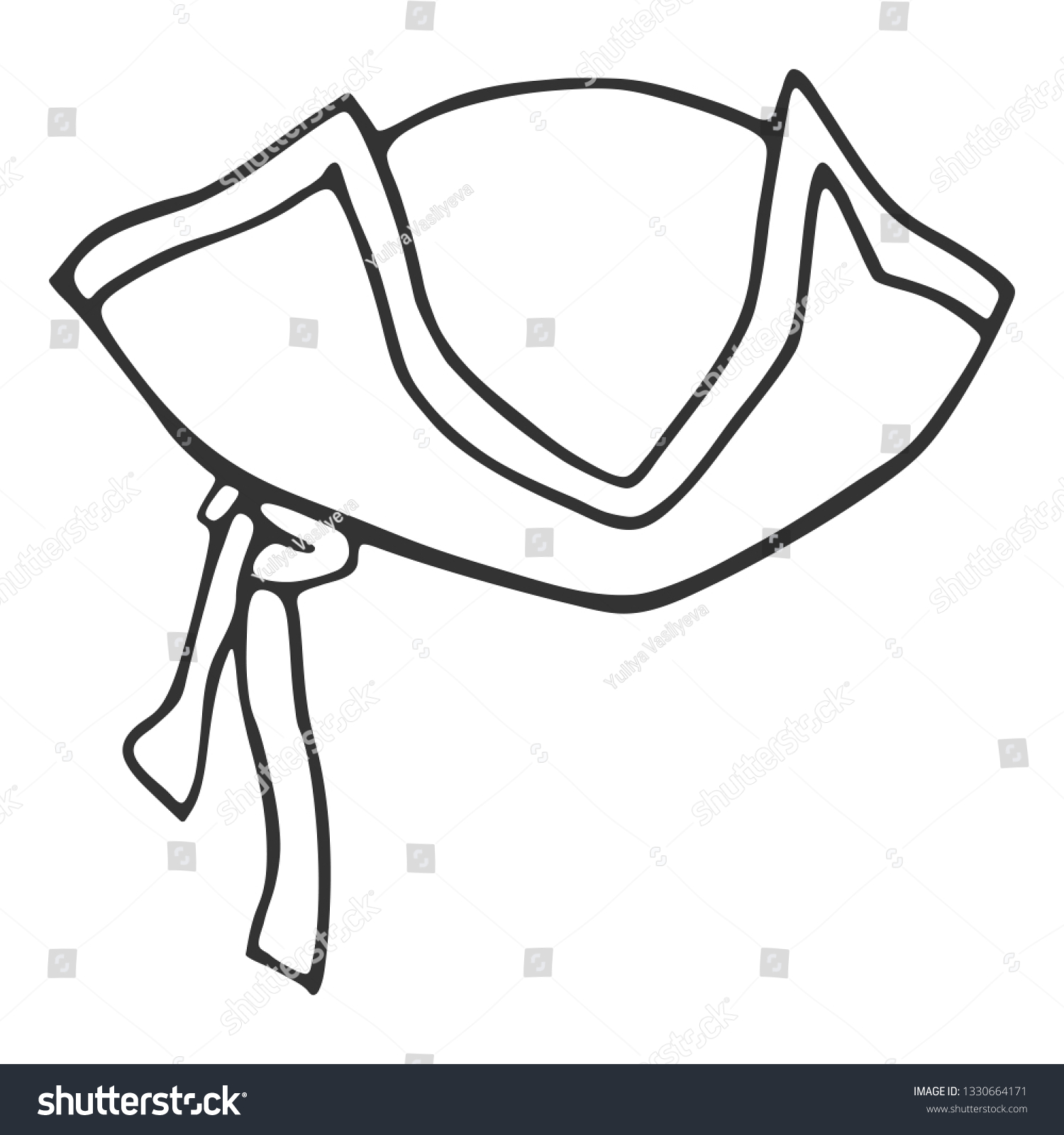 Linear sketch pirate hat vector illustration stock vector royalty free
