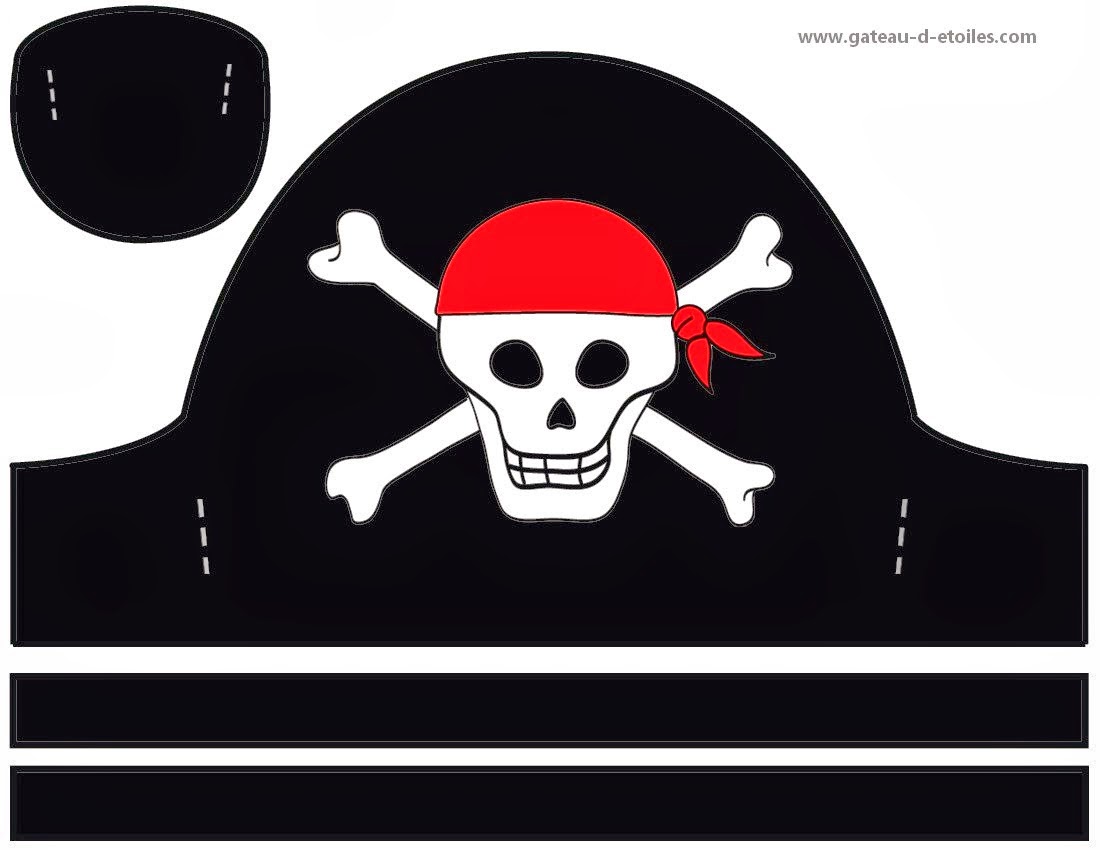 Free printable pirate hat also with template