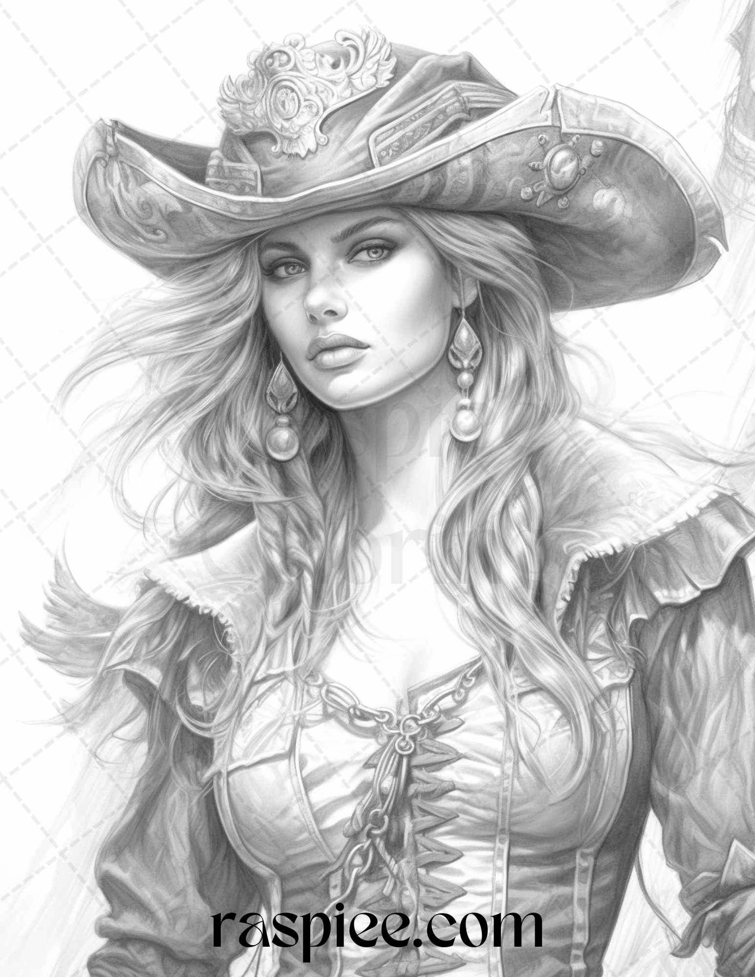 Pirate life grayscale coloring pages printable for adults stress r â coloring