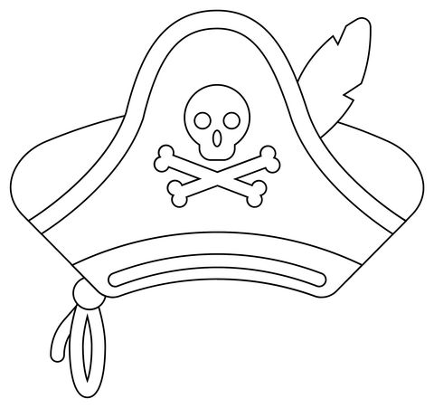 Pirate hat coloring page pirate coloring pages pirate hats pirate hat crafts