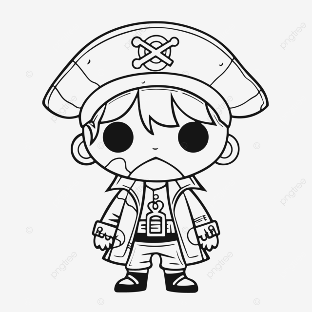 Ic coloring page of a cartoon boy wearing a pirate hat outline sketch drawing vector pirate drawing pirate outline pirate sketch png and vector with transparent background for free download