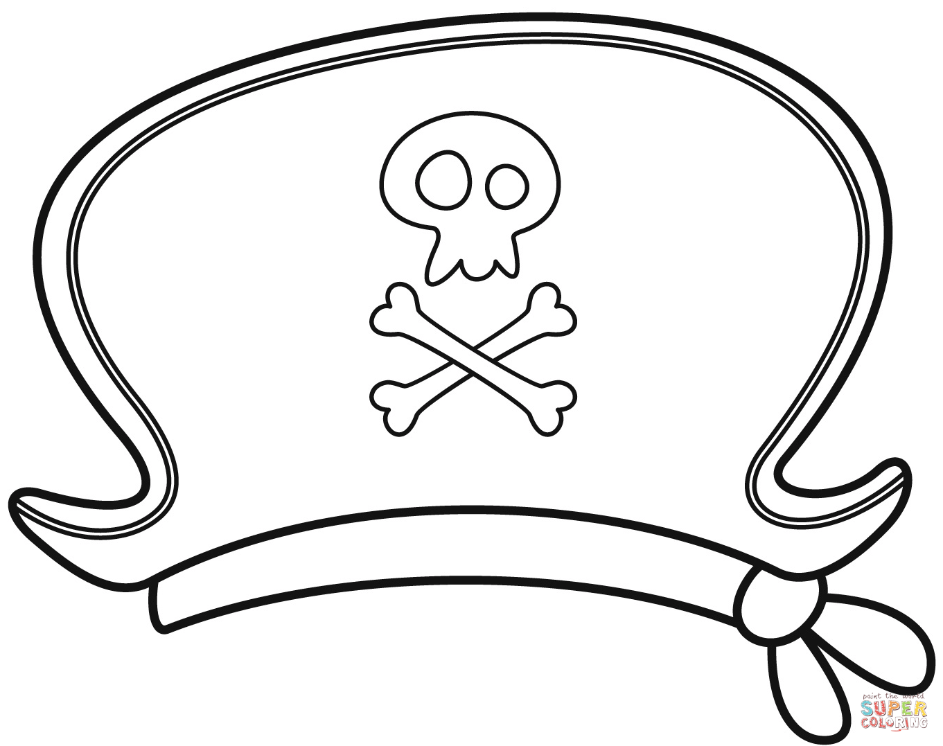 Pirate hat coloring page free printable coloring pages