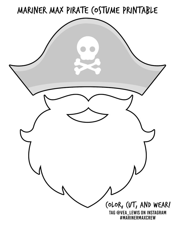 Free pirate costume coloring page for kids graduation banners diy pirate crafts coloring pages for kids