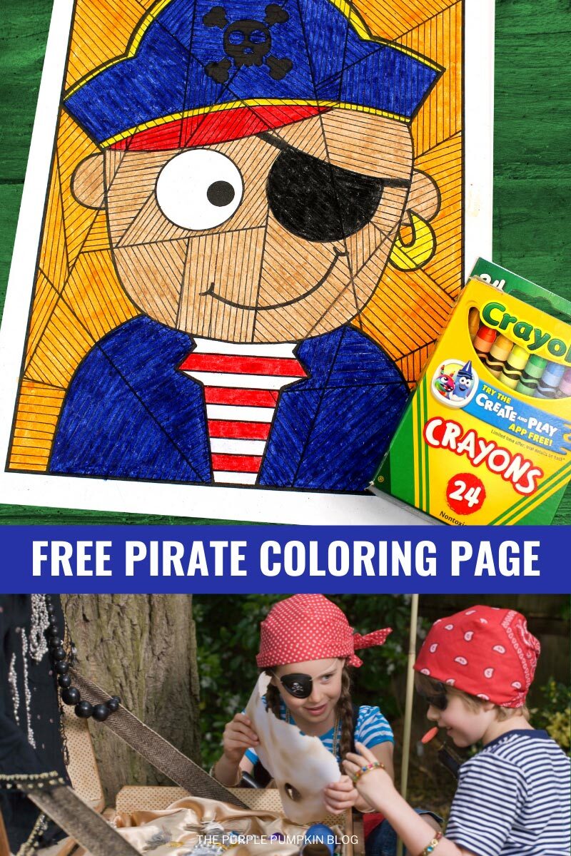 Free printable pirate loring sheet line activity for halloween